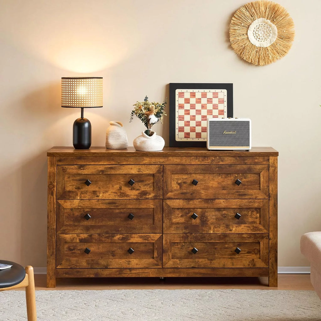 6 Drawer Farmhouse Wood Dresser Q644794