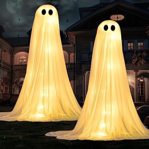 2 Pack 50'' Light Up Ghost Halloween Decor G681