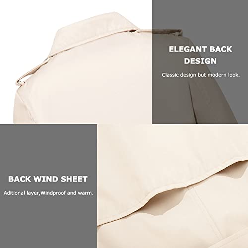 Women's Long Double Breasted Water Resistant Trench Coat with Belt R1837