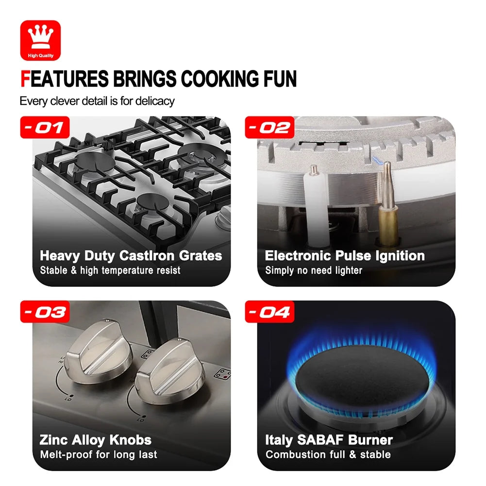 30" 5 Burners Stainless Steel Gas Cooktop R785314