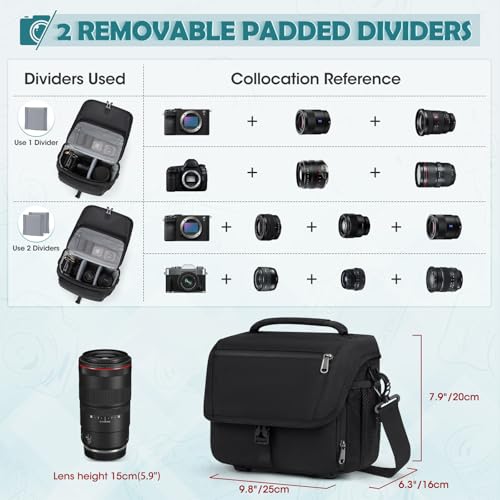 Black Waterproof Camera Sling Bag with Tripod Holder P366