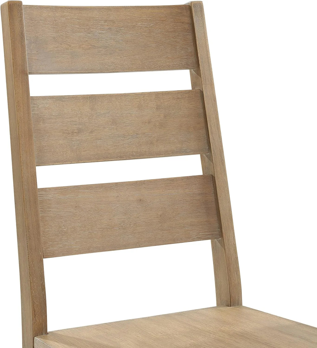 Rustic Brown 2-Piece Ladder Back Dining Chair Set L538