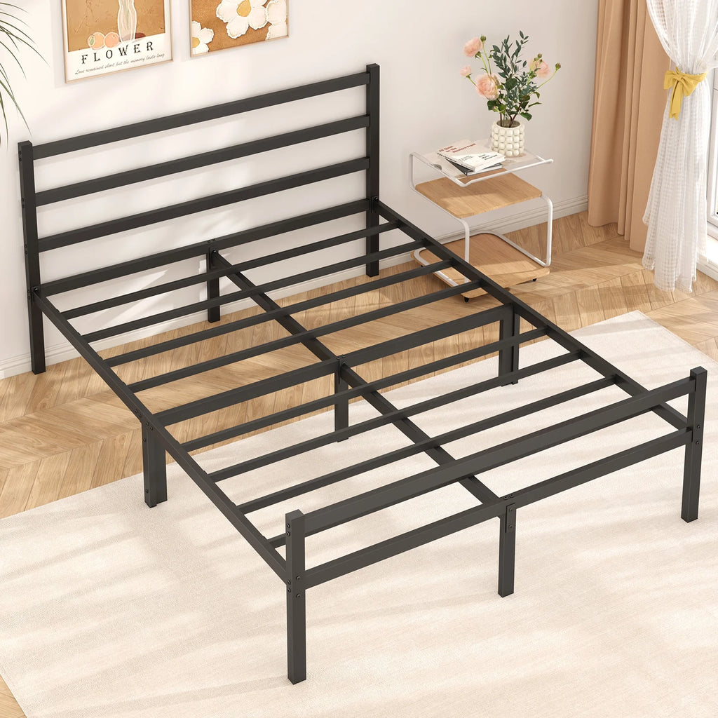 Queen Size Metal Platform Bed Frame with Headboard and Footboard Q7659