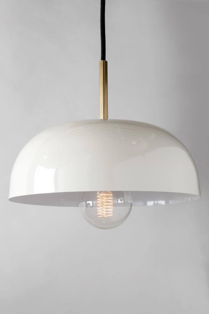 1-Light Large Pendant Aged Brass & Cream Z521