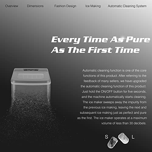 Black Countertop Ice Maker with Ice Scoop & Basket Q3045