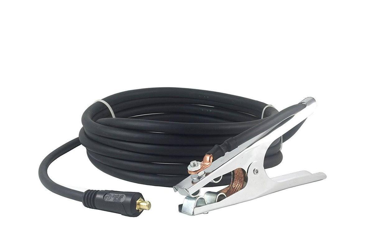 200 Amp Welding Ground Clamp Lead Assembly with Dinse Connector and #2 AWG Cable (75 Feet) V299