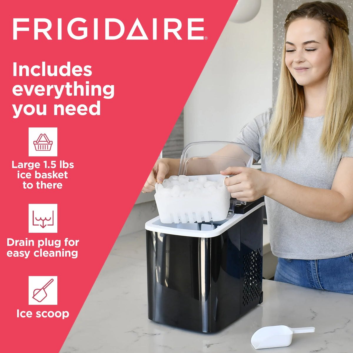 Countertop Ice Maker Black Stainless Steel V1057