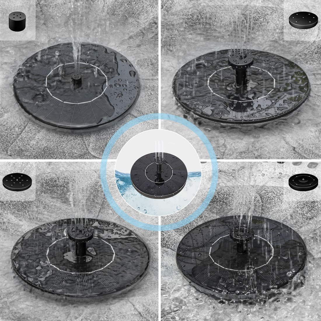 Polyresin Antique Outdoor Birdbath and Solar Powered Fountain Set K90084