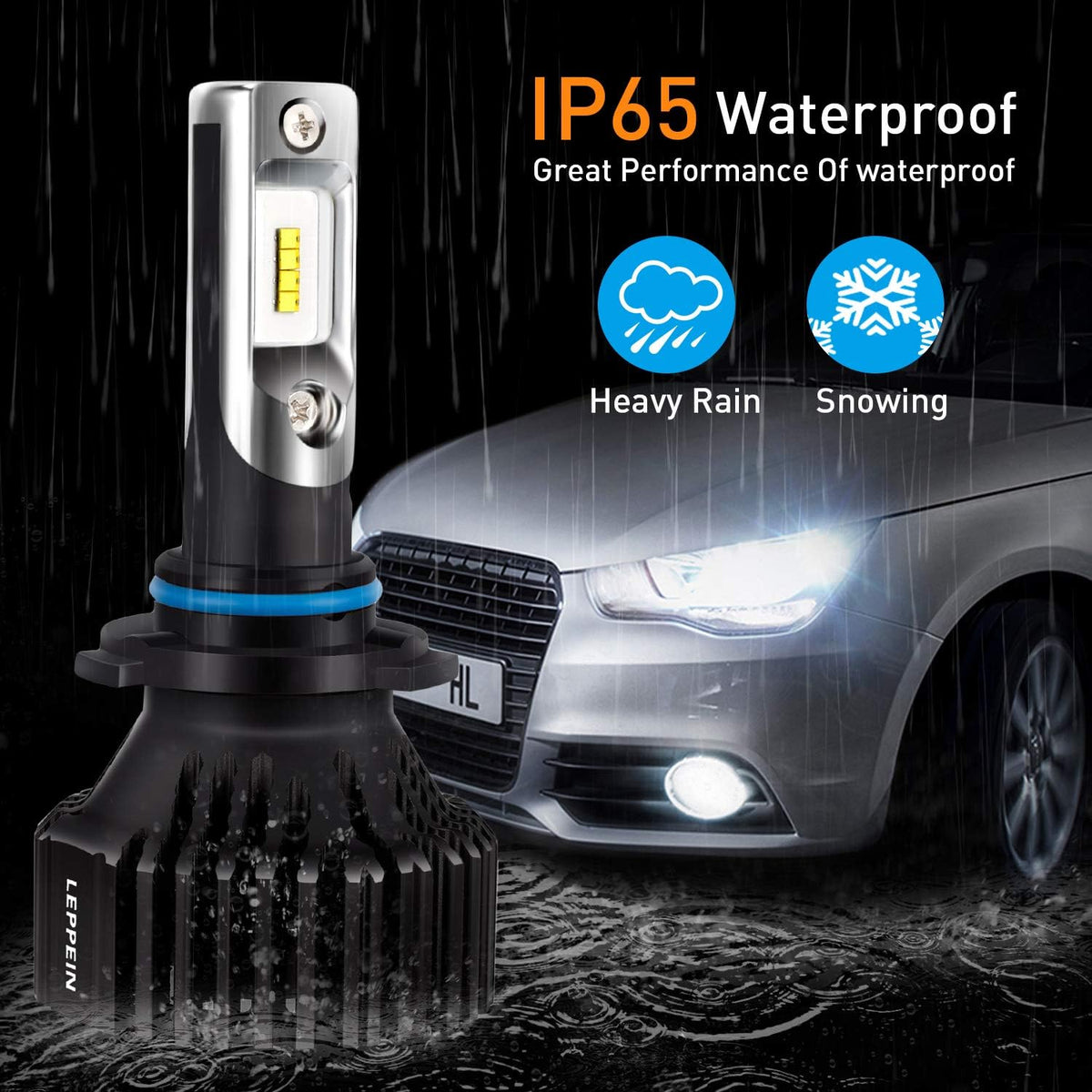 9006/HB4 LED Headlight Bulbs Low Beam/Fog Light Bulbs 6500K 8000LM Cool White Halogen Replacement 2 Pack T6724