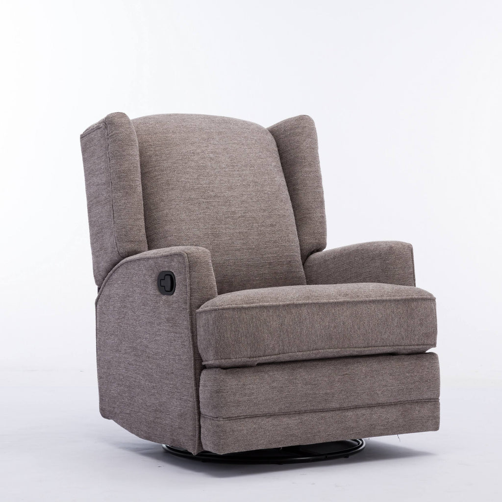 Wingback Swivel Glider Recliner, Smoke G378