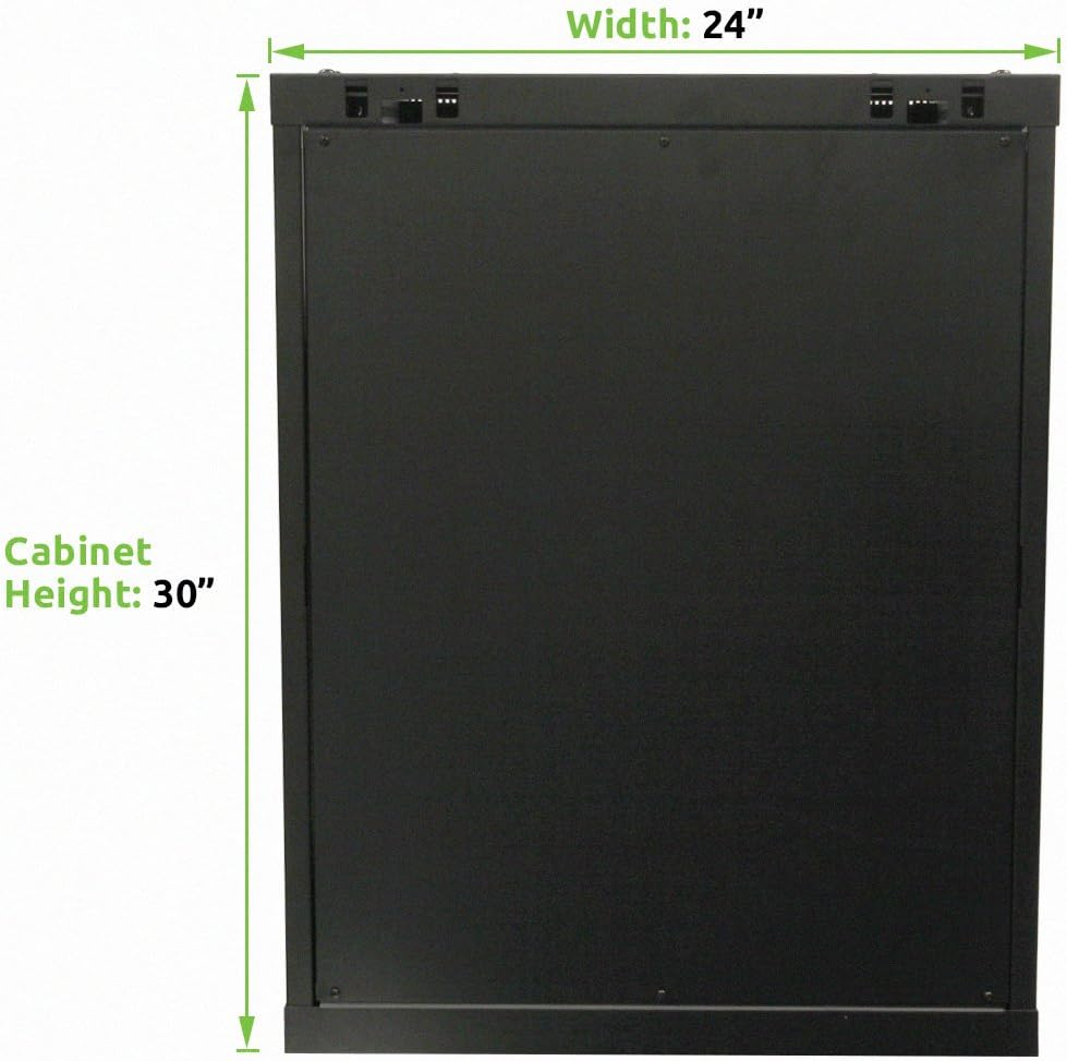 15U 19-Inch Server Network Rack with Locking Glass Door Black F678903