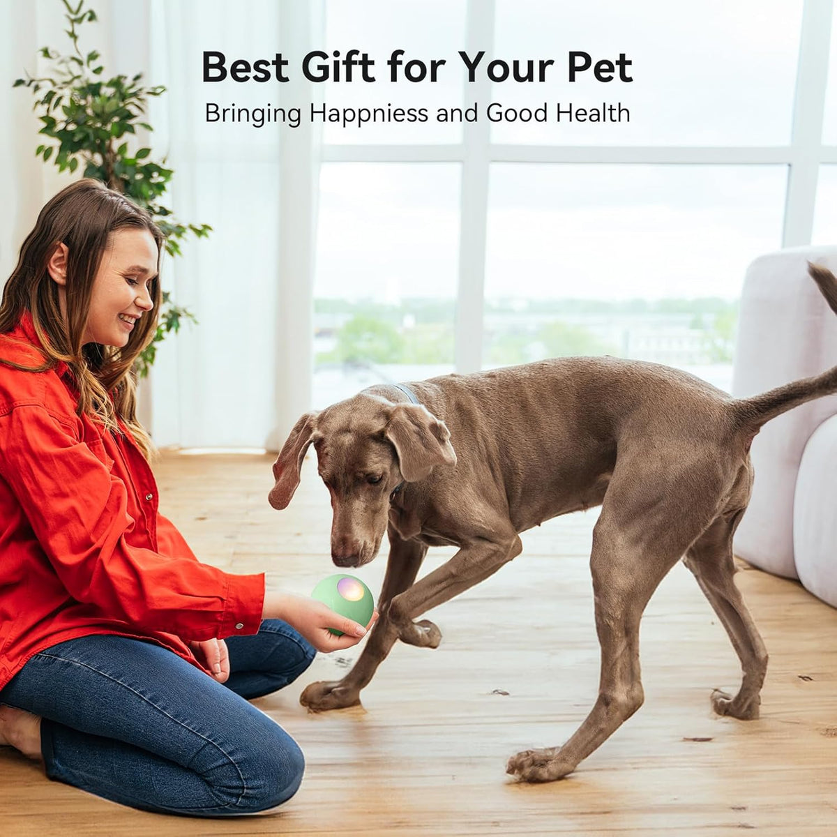 Smart Interactive Dog Toy, Automatic Moving Bouncing Rotating Ball with Lights M772