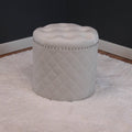Round Velvet Ottoman White N401759