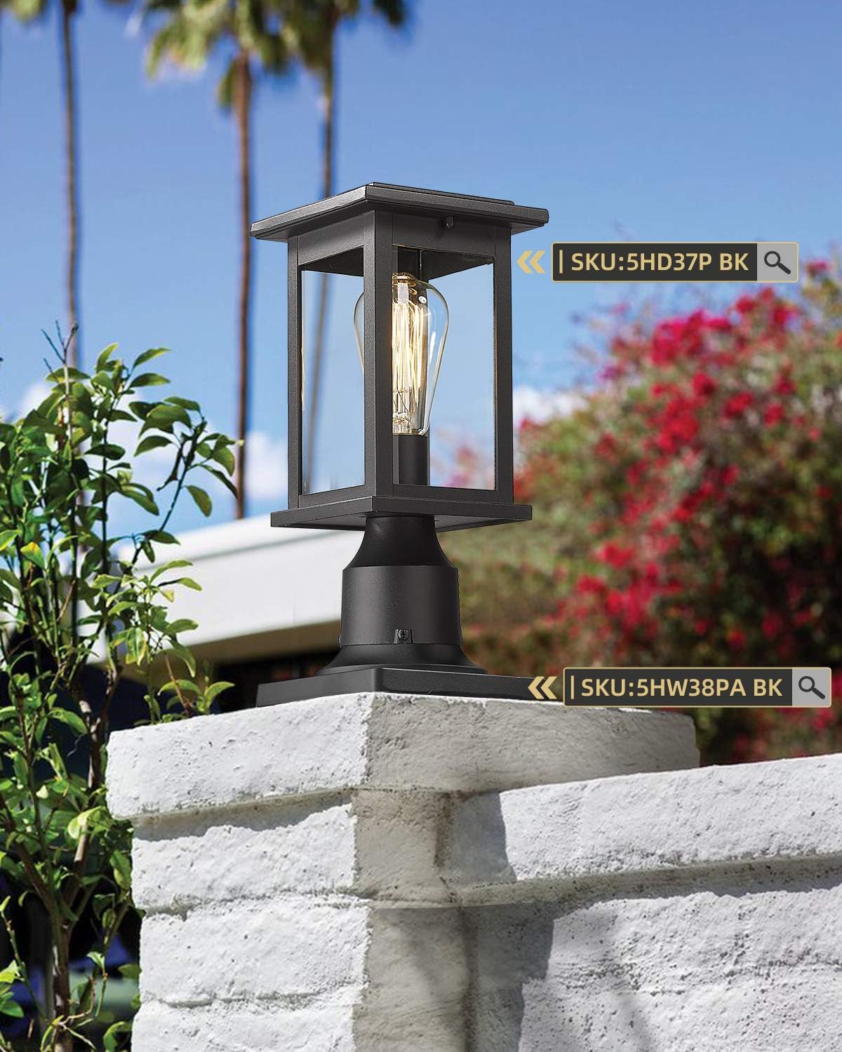 Black Cast Aluminum Pier Mount Base 2 Pack Z5355