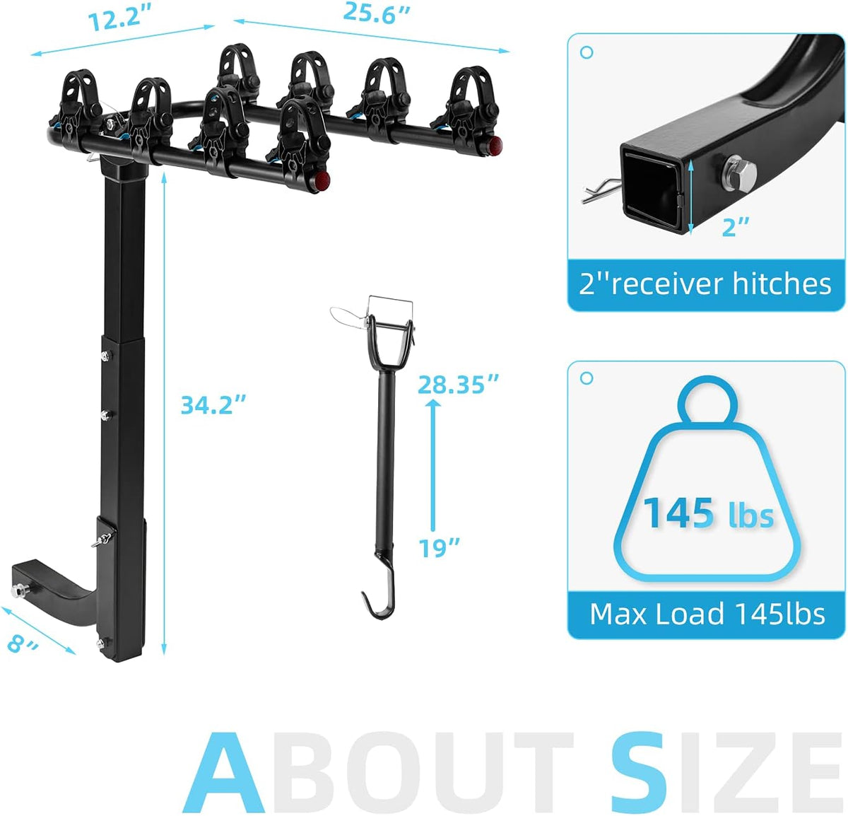 4-Bike Hitch Rack Double Foldable Rack Q882