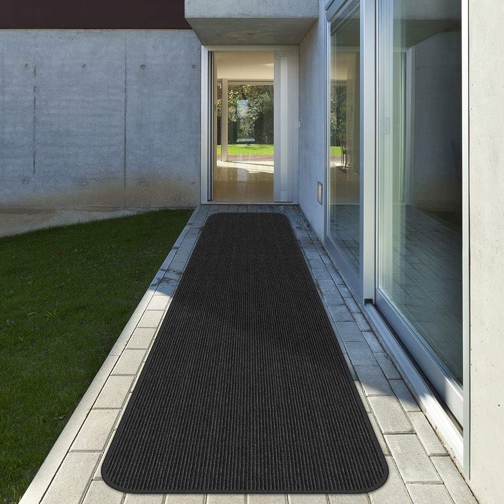 Indoor Outdoor Carpet Runner with Skid-Resistant Rubber Backing C29458