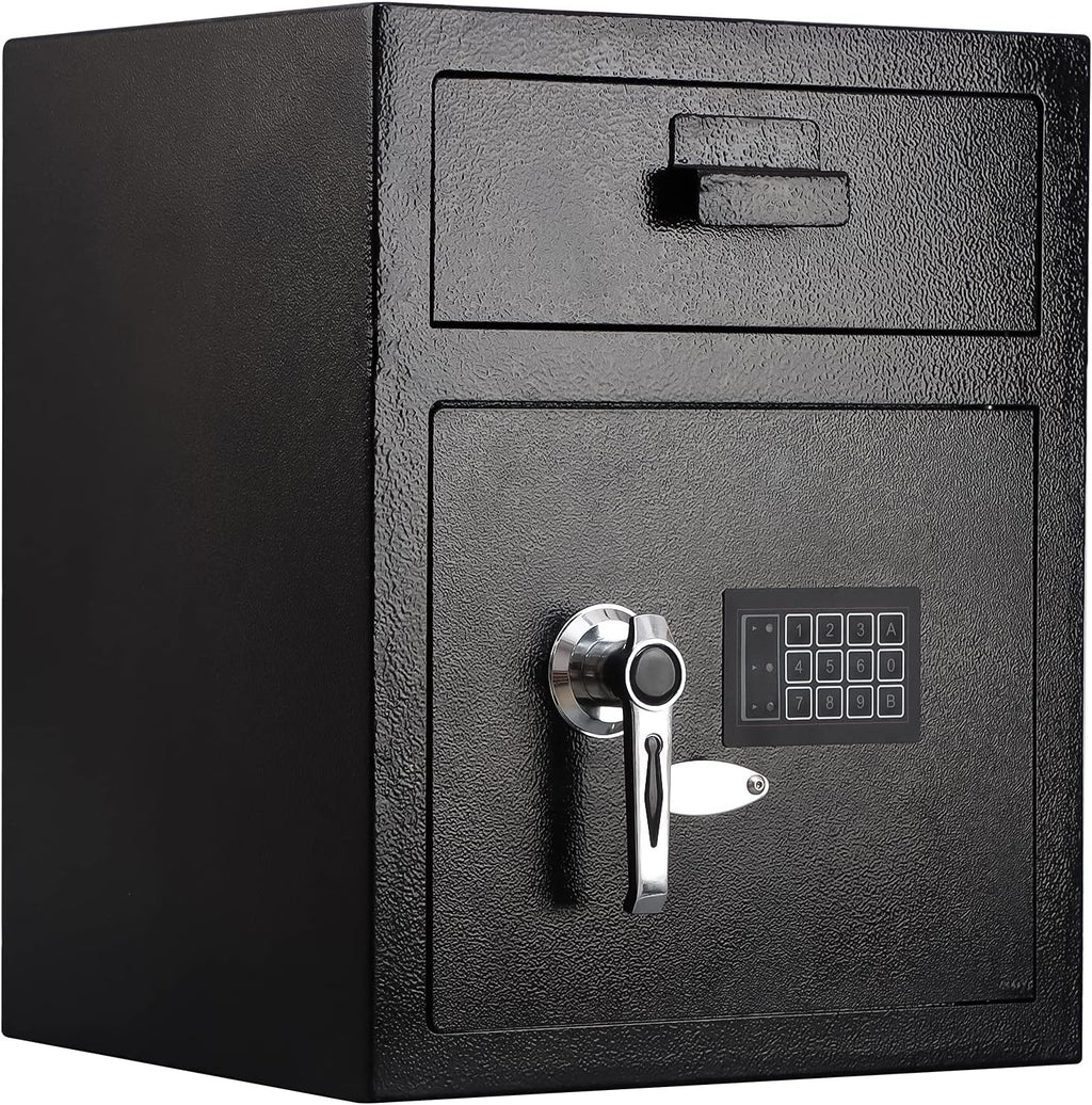 Dual Key Lock Anti-theft Drop Slot Steel Safe, Matte Black J608