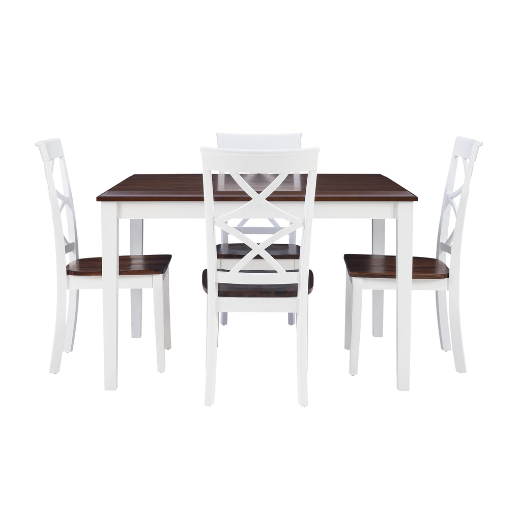 5-Piece Cherry and White Dining Set Z435
