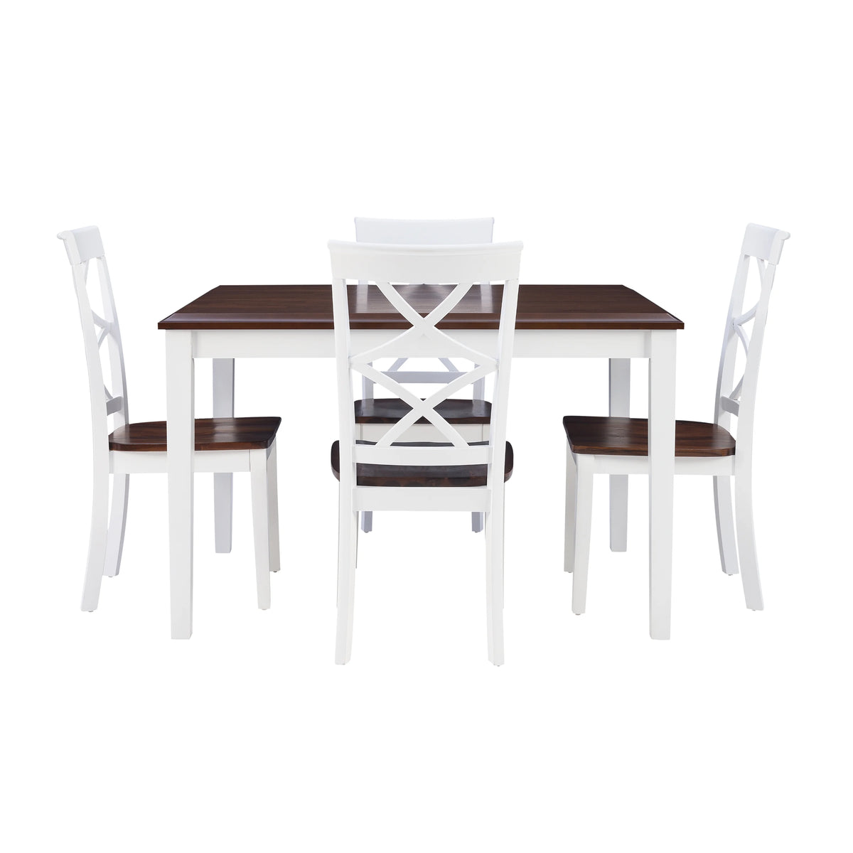 5-Piece Cherry and White Dining Set Z435