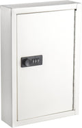 Steel Key Cabinet with Combination Lock, 40 Keys, White V289