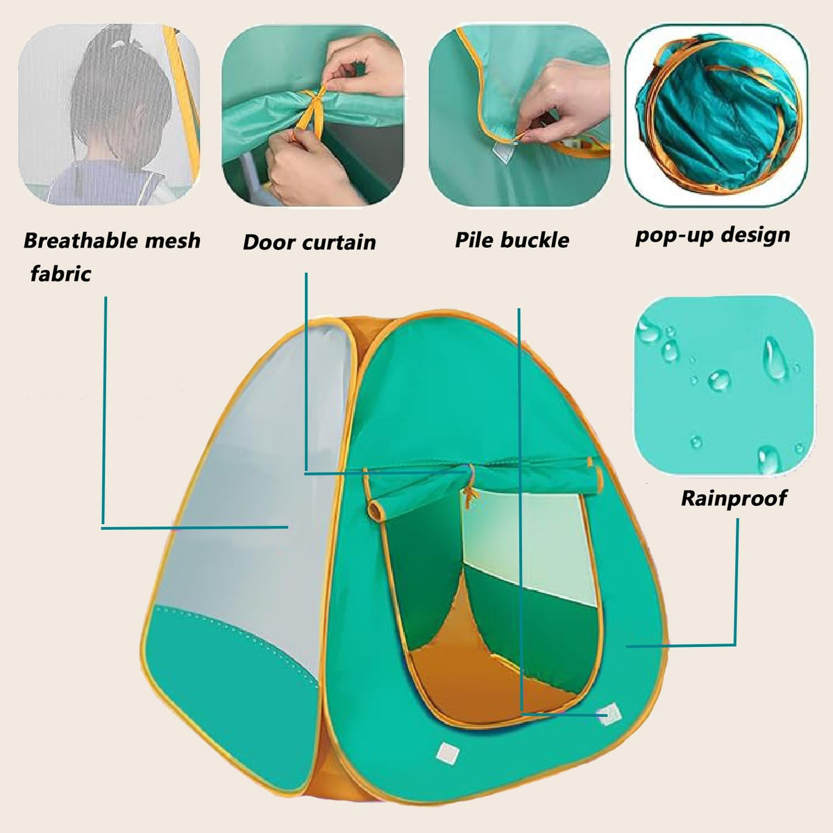 21 Pcs Pop Up Kids Play Tent Z139269