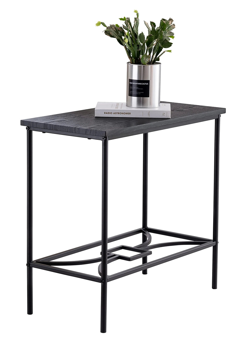 Black Metal & Wood Side Table C729768
