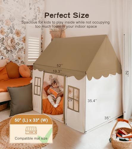 Large Green Kids Playhouse Play Tent with Mat L229211