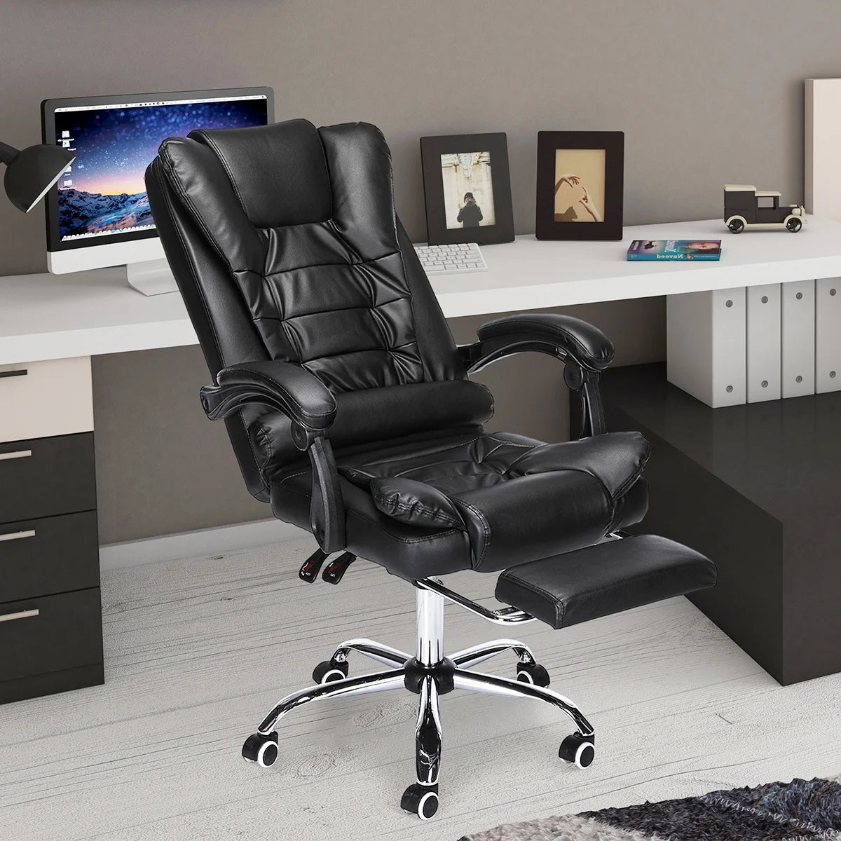Ergonomic Faux Leather High Back Office Chair with Lumbar Support L967
