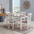 5-Piece Cherry and White Dining Set Z435