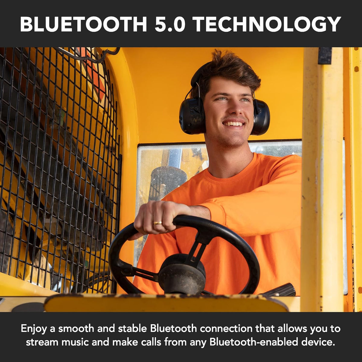 Bluetooth 5.0 Noise Reduction Safety Earmuffs with Adjustable Headband K804045