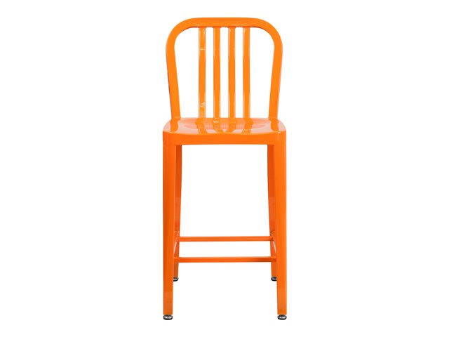 2 Pack 24x22 Orange Metal Counter Height Stool V597