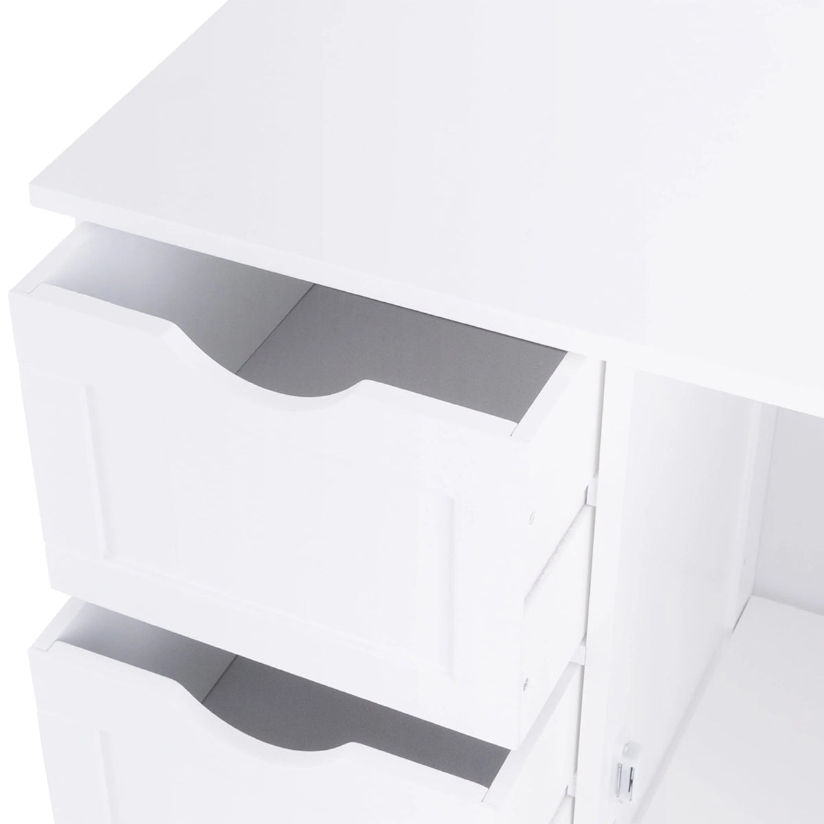 White 4 Drawer Wooden Bathroom Cabinet W9942