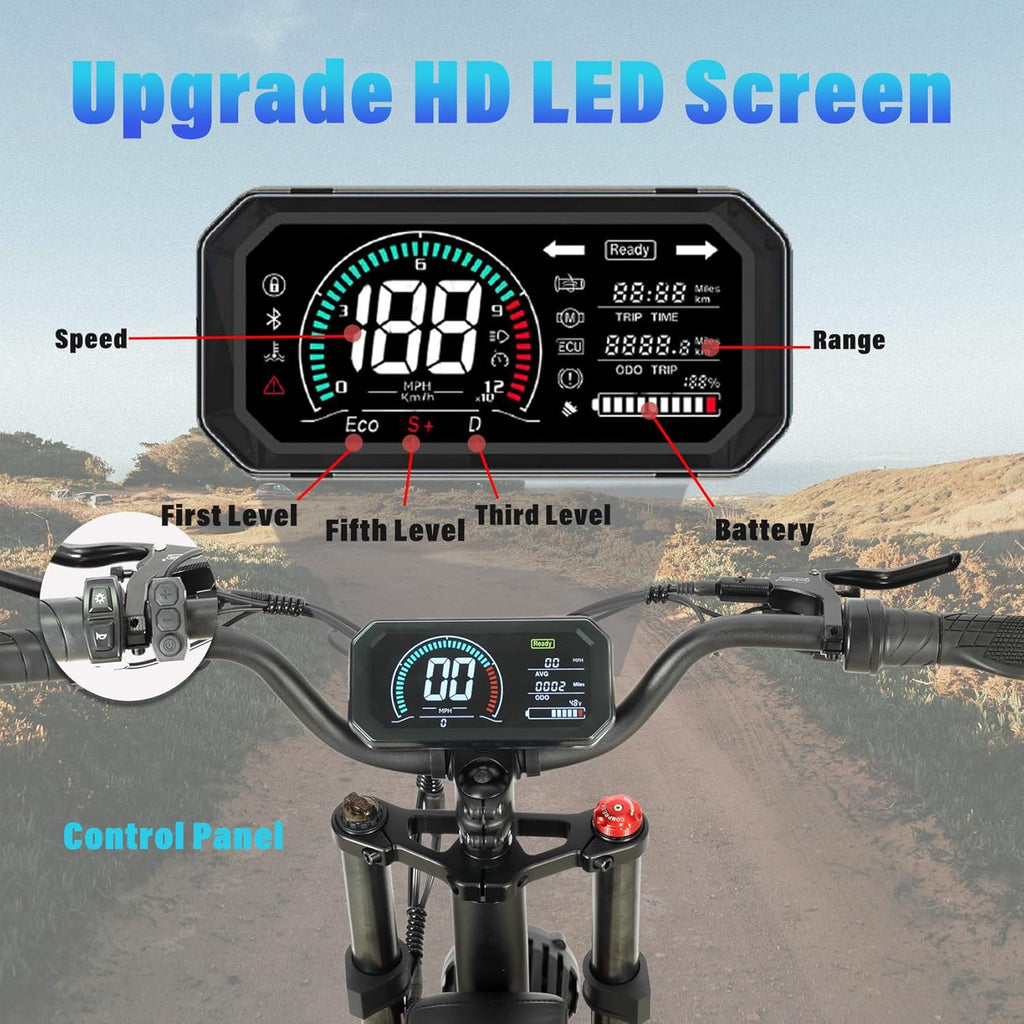 Fat Tire Electric Bike 2000W Dual Motor 20inch 48v 22.4ah F57936