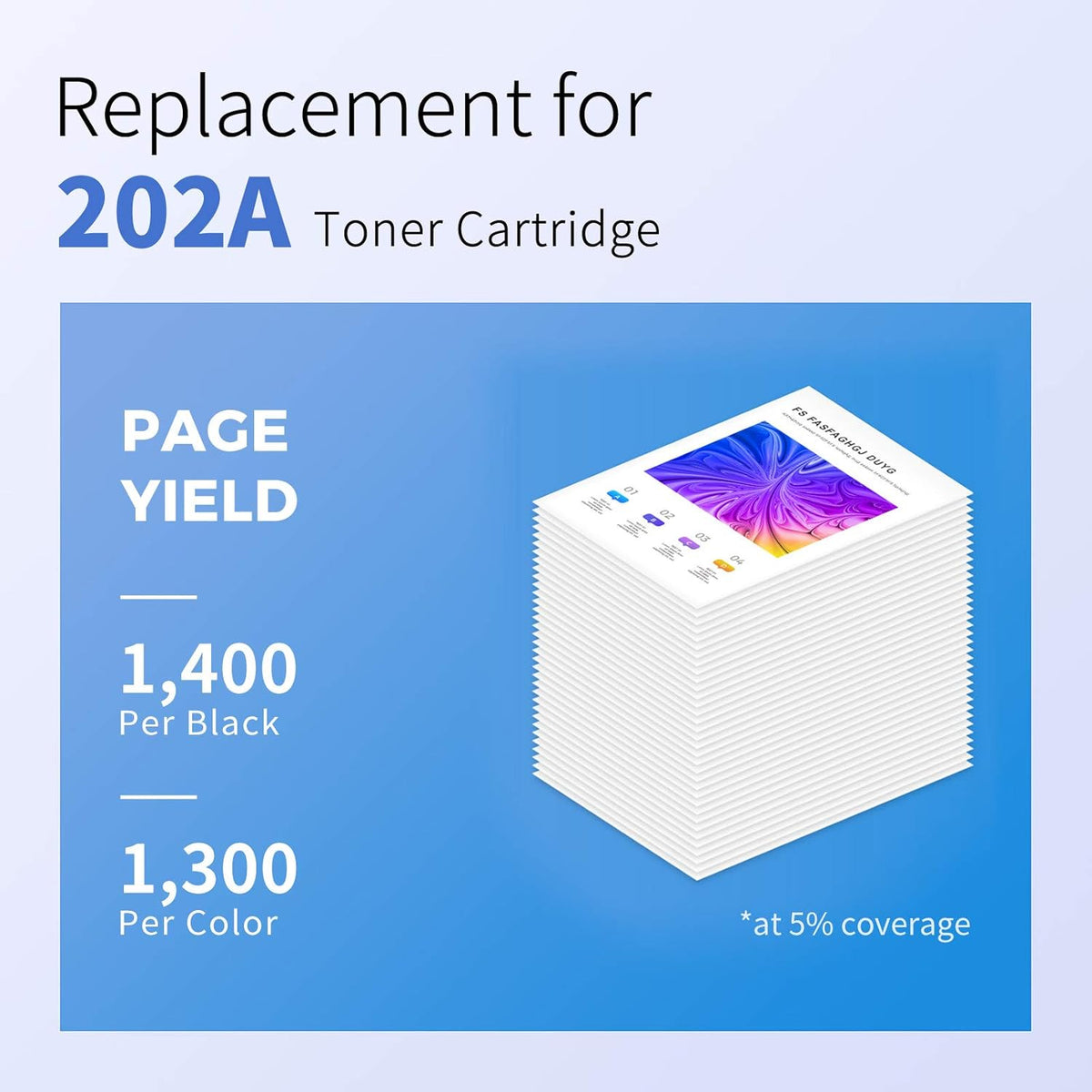 Compatible Toner Cartridge Replacement for HP 202A CF500A CF501A CF502A CF503A (4-Pack) E850290