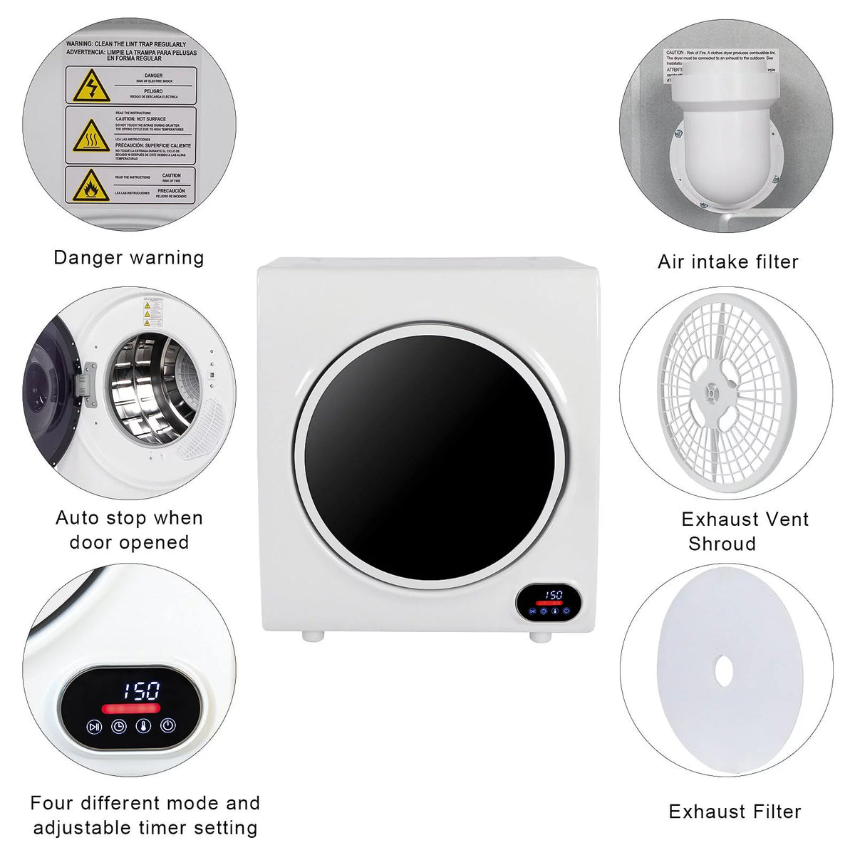 Compact Portable Clothes Dryer with LED Display G15512