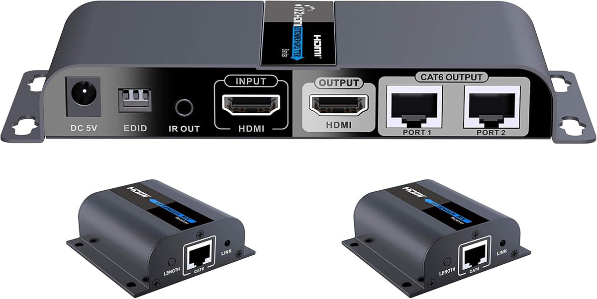 1080P 1x2 HDMI Splitter Over Cat6 Extender with IR L804
