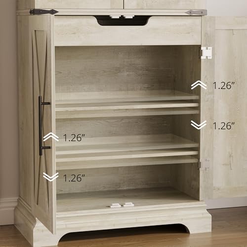 9 Shelves 4 Barn Doors Kitchen Pantry Cabinet V8781