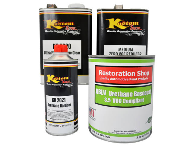 Cobalt Blue Firemist Low VOC Urethane Basecoat Clearcoat Car Paint Complete Medium Gallon Kit C2159