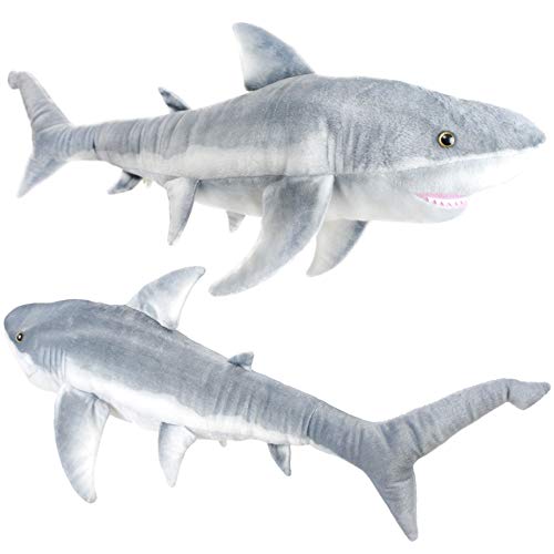 34 Inch Long Great White Stuffed Animal Plush P74302