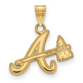 925 Sterling Silver Gold-plated Letter A and Tomahawk Small Pendant L16481
