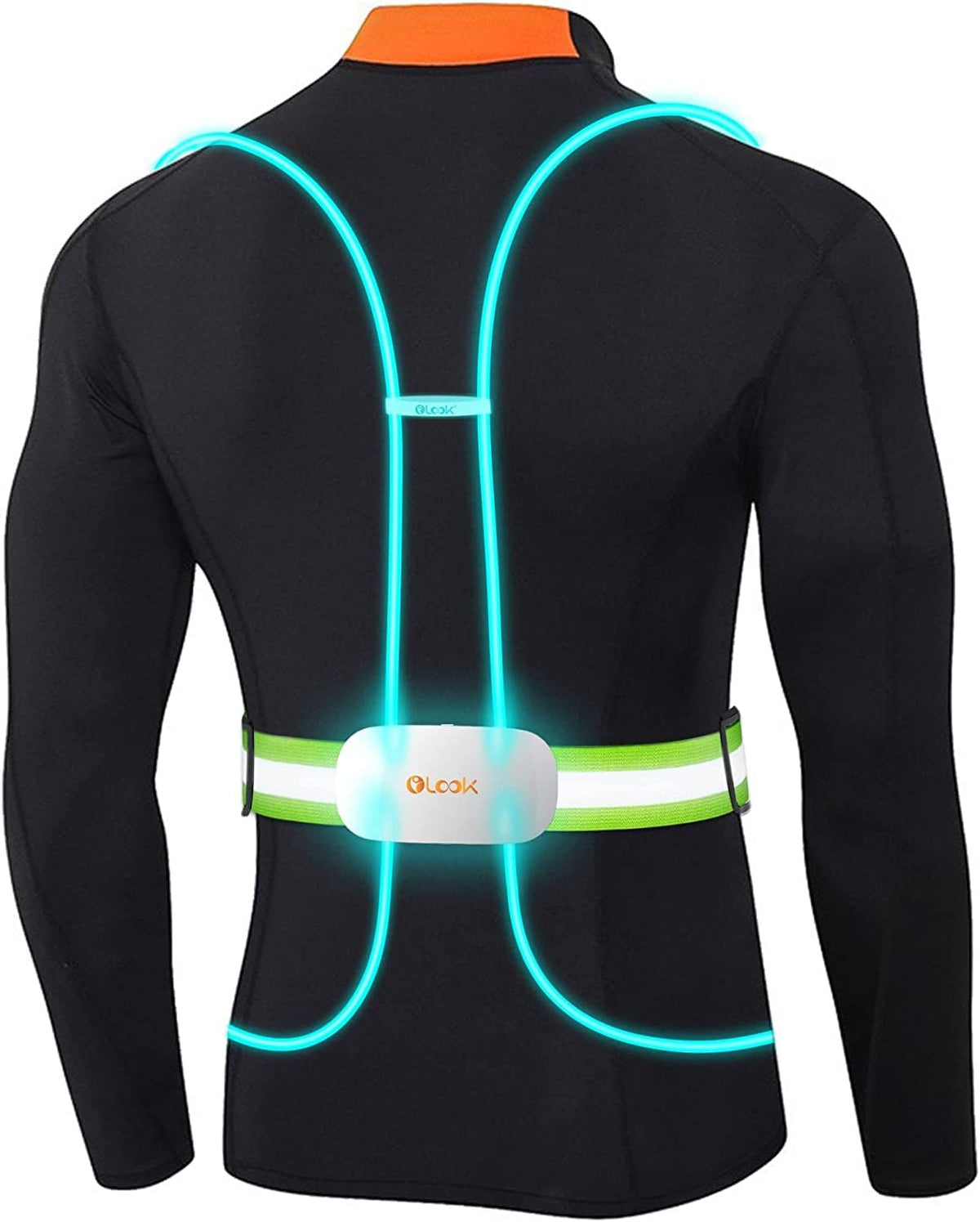 High Visibility LED Light Up Vest, 360° Reflective Safety Gear, Rechargeable Waterproof, L-Green B549