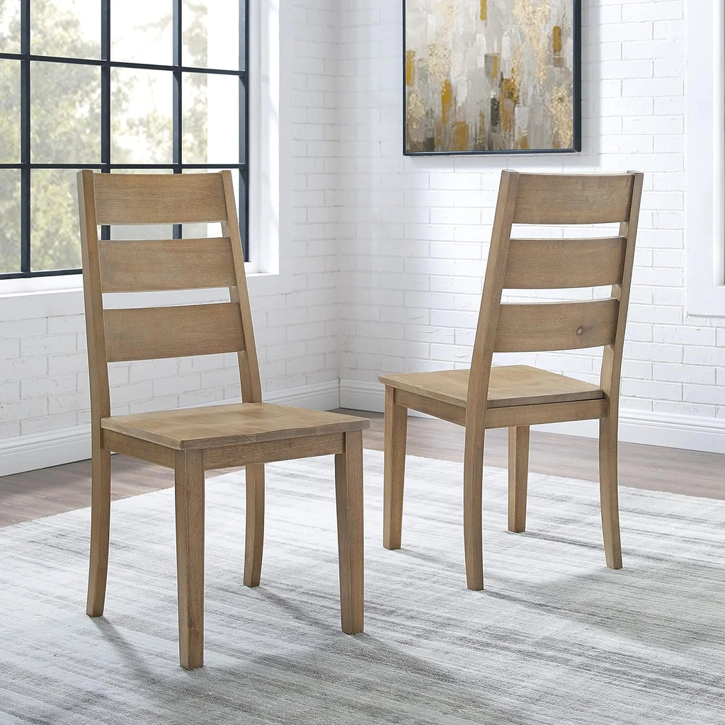 Rustic Brown 2-Piece Ladder Back Dining Chair Set L538