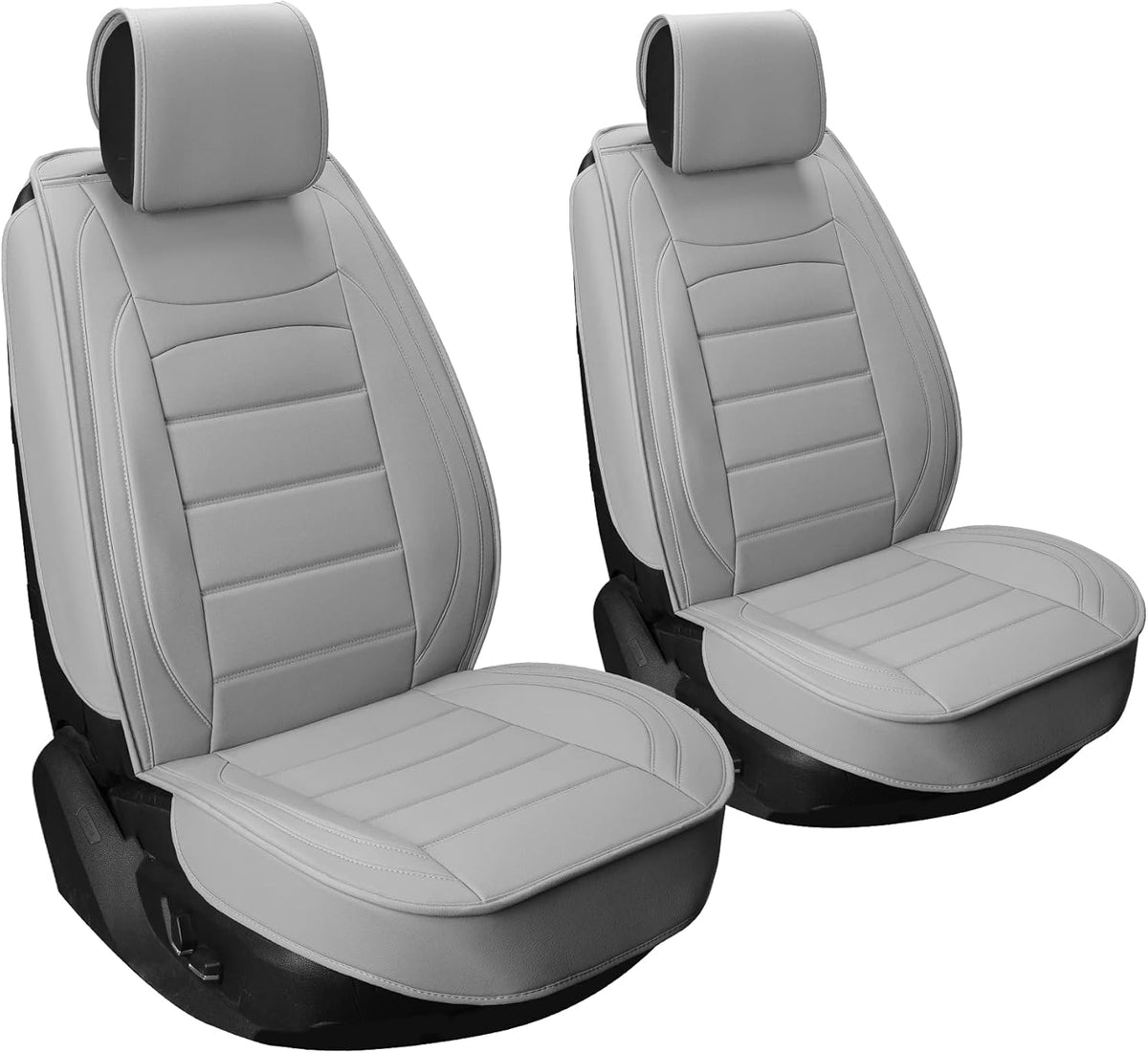 Black Leather Car Seat Covers Full Set U311999