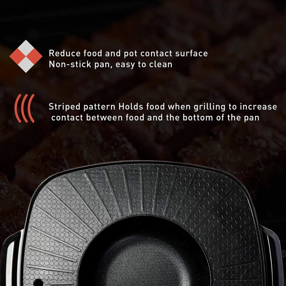 Electric Hot Pot with Square Smokeless BBQ Grill and Electric Baking Tray C41455