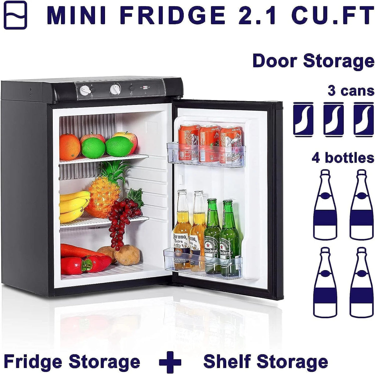 2.1 Cu Ft Propane Gas RV Compact Refrigerator P483