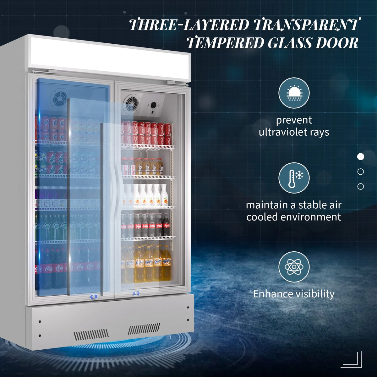 38'' Commercial Beverage Display Refrigerator with 2 Glass Doors S4048