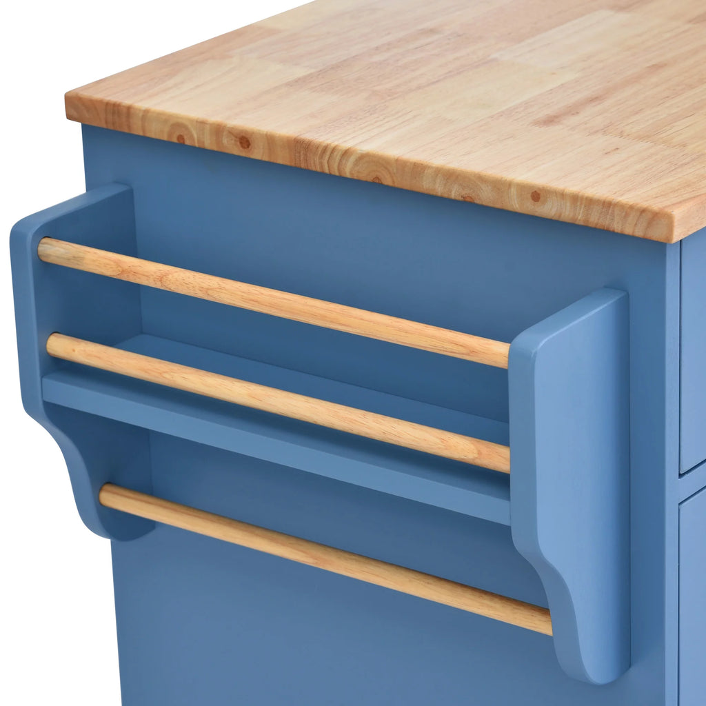 Mobile Kitchen Island Cart with Doors Drawers S7378