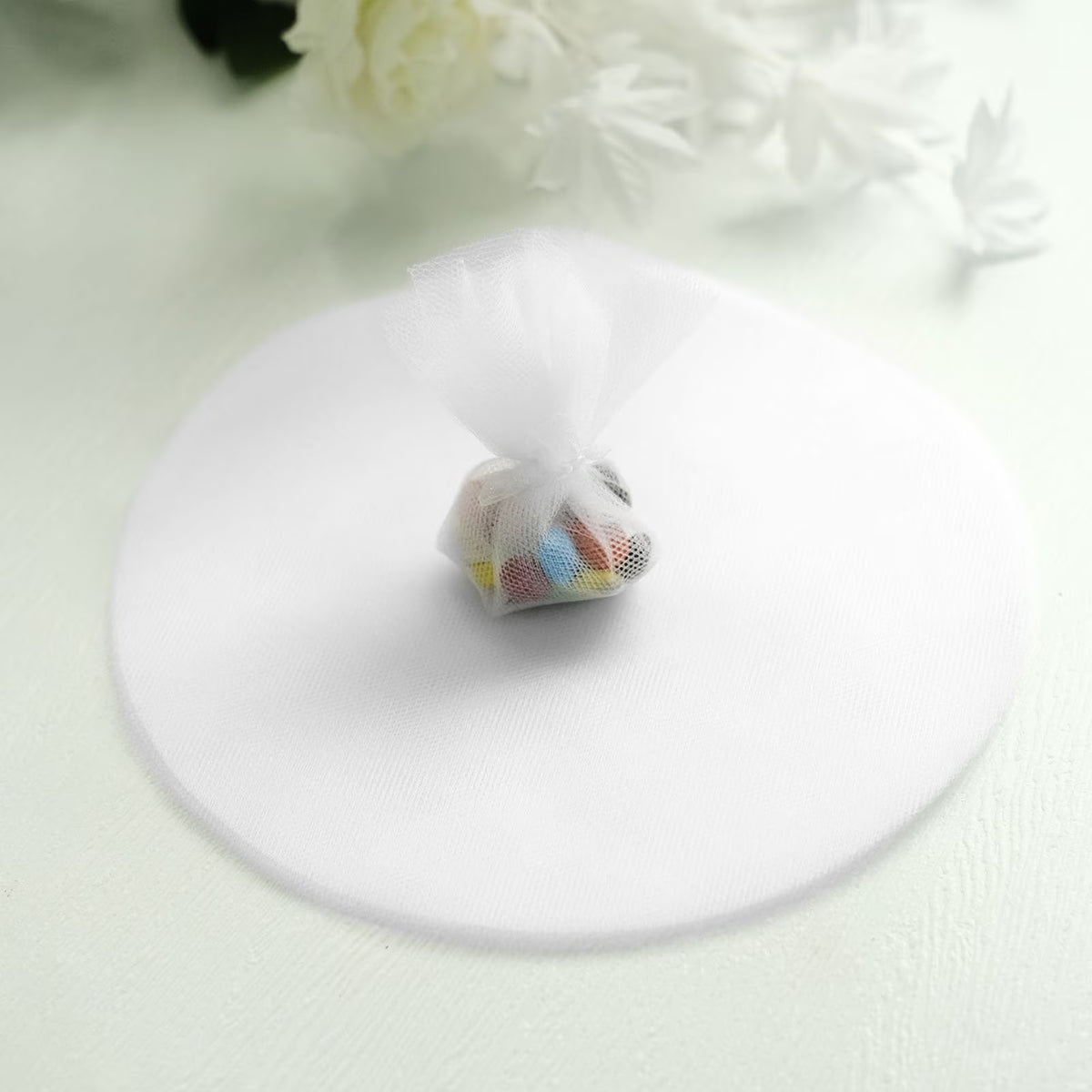White 9" Tulle Circles Fabrics Sewing Y978869