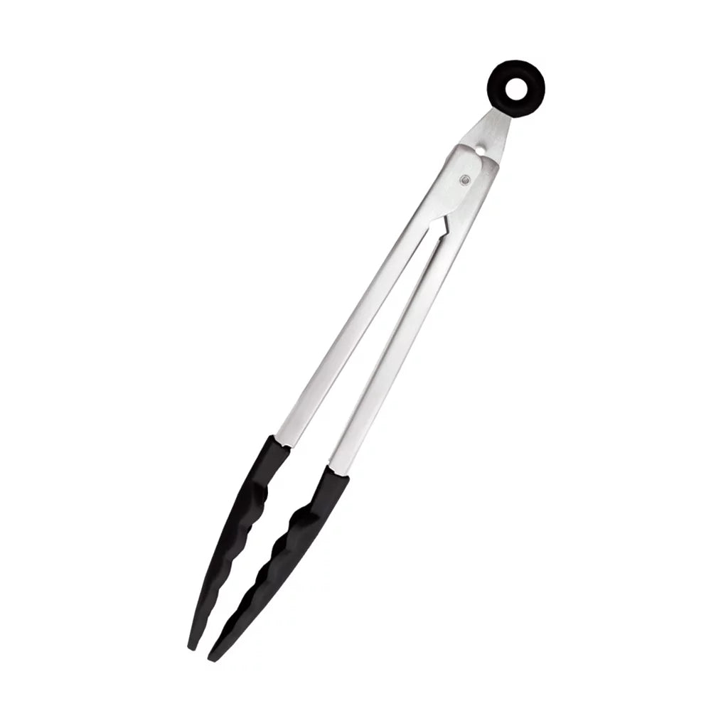 12" Stainless Steel Silicone Tongs O56944