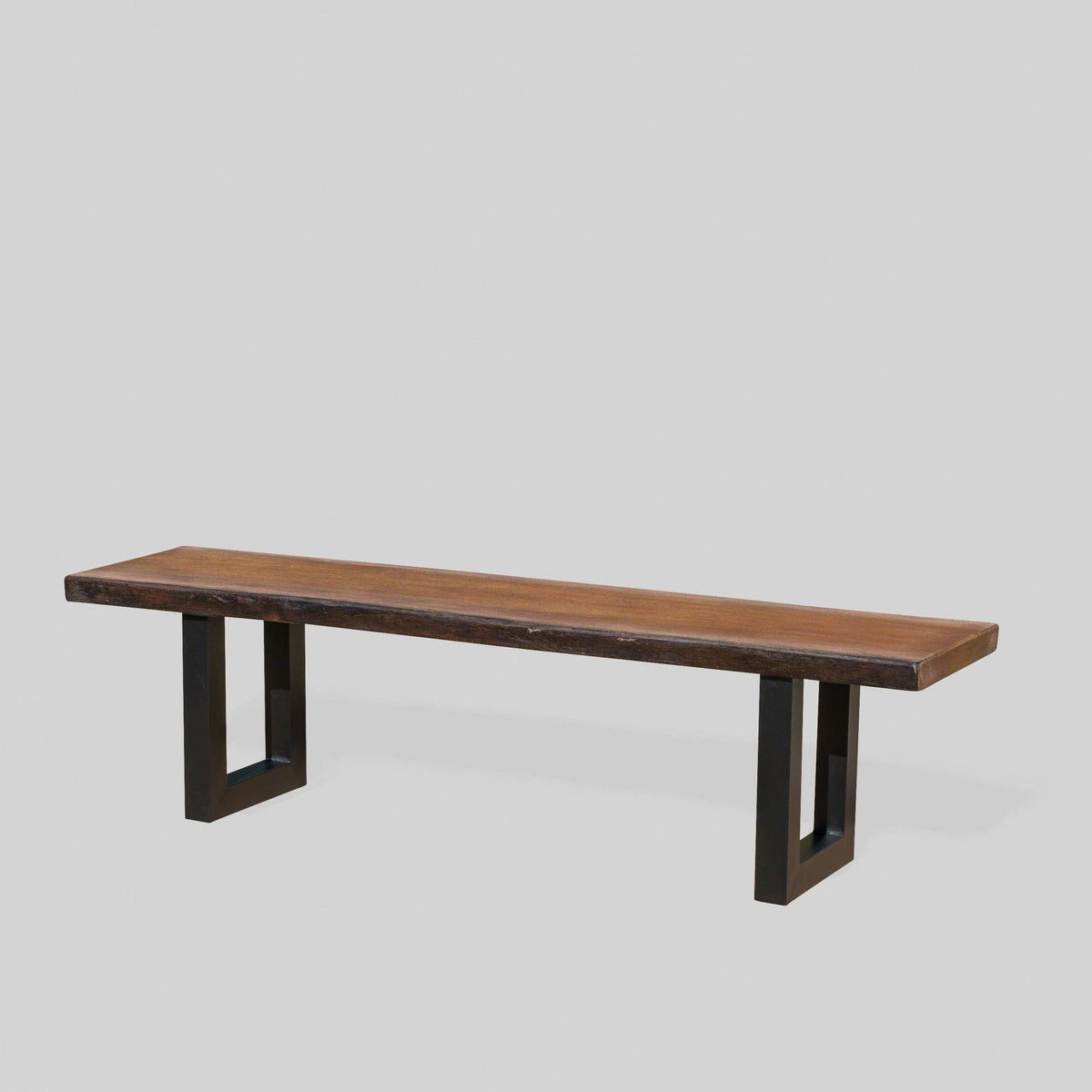 Teak Concrete Faux Live Edge Patio Dining Bench N313989